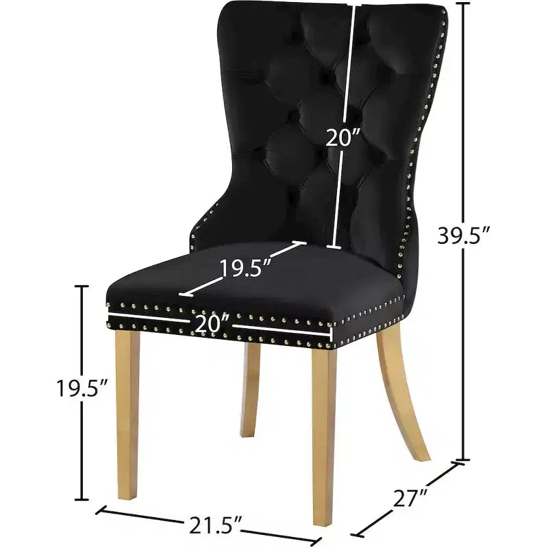 Meridian Furniture,Carmen Velvet Dining Chairs, Set of 2