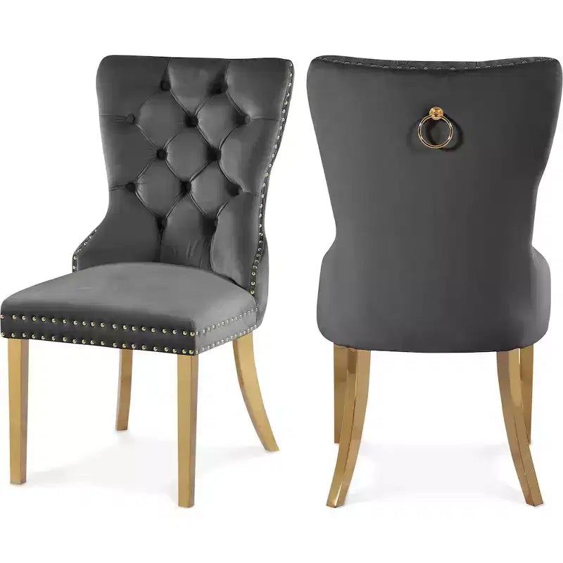 Meridian Furniture,Carmen Velvet Dining Chairs, Set of 2