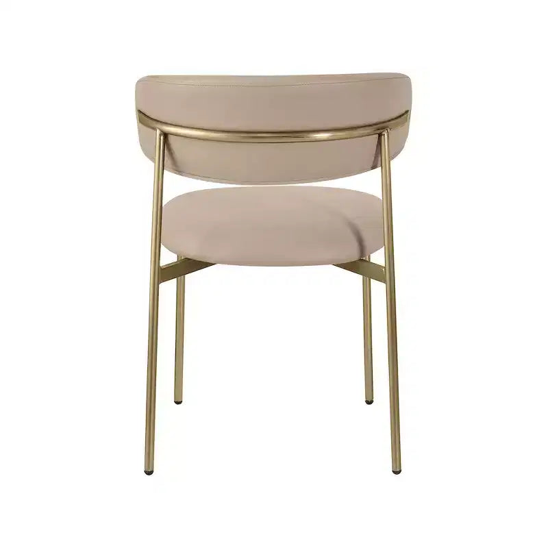 Meridian Furniture,Lupita Taupe Vegan Leather Dining Chair, Set of 2