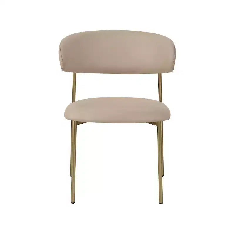 Meridian Furniture,Lupita Taupe Vegan Leather Dining Chair, Set of 2