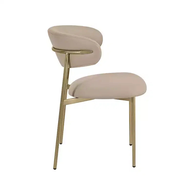 Meridian Furniture,Lupita Taupe Vegan Leather Dining Chair, Set of 2