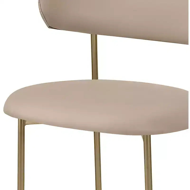 Meridian Furniture,Lupita Taupe Vegan Leather Dining Chair, Set of 2