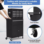 Cassetta degli attrezzi con rotelle e bauletto superiore staccabile, carrello portautensili a 5 cassetti con 4 ruote, resistente alla ruggine per officina e garage
