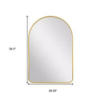 HomeRoots 39 Specchio da bagno con cornice in metallo dorato a forma di arco