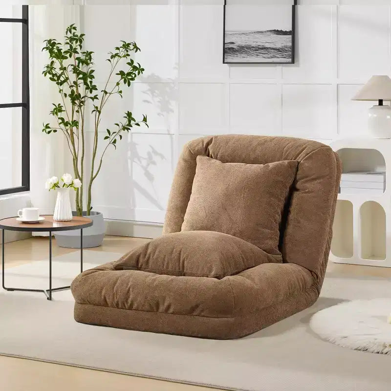 64,9 Grande pouf per adulti e animali domestici con 5 posizioni regolabili, 2 morbidi cuscini, chaise longue a pouf in ciniglia