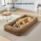 64,9 Grande pouf per adulti e animali domestici con 5 posizioni regolabili, 2 morbidi cuscini, chaise longue a pouf in ciniglia