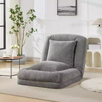 64,9 Grande pouf per adulti e animali domestici con 5 posizioni regolabili, 2 morbidi cuscini, chaise longue a pouf in ciniglia