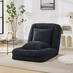 64,9 Grande pouf per adulti e animali domestici con 5 posizioni regolabili, 2 morbidi cuscini, chaise longue a pouf in ciniglia