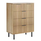 Comò a 5 cassetti Fulvari per camera da letto, cassettiera in legno da 37 pollici con maniglia color oro, organizer comò portaoggetti in legno, comò per armadio