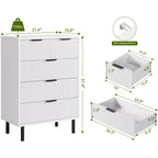 Comò a 5 cassetti Fulvari per camera da letto, cassettiera in legno da 37 pollici con maniglia color oro, organizer comò portaoggetti in legno, comò per armadio