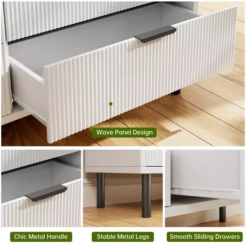 Comò a 5 cassetti Fulvari per camera da letto, cassettiera in legno da 37 pollici con maniglia color oro, organizer comò portaoggetti in legno, comò per armadio