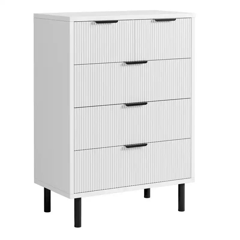 Comò a 5 cassetti Fulvari per camera da letto, cassettiera in legno da 37 pollici con maniglia color oro, organizer comò portaoggetti in legno, comò per armadio