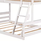 Letto a castello in legno, con struttura a casetta in legno massiccio, scaletta incorporata, convertibile in 2 letti singoli, letto a castello a terra per bambini e ragazzi