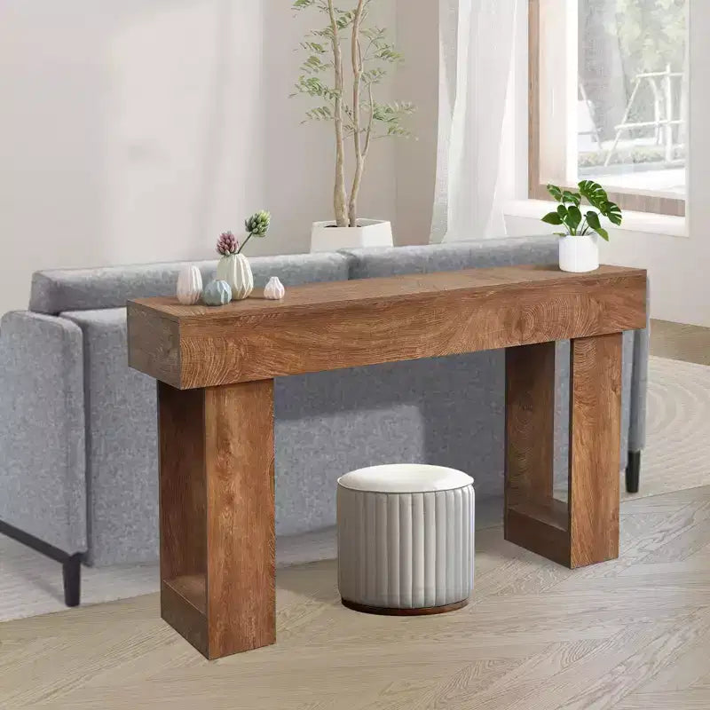 Tavolo consolle in legno massello per ingresso, tavolino da divano da 63 pollici in stile rustico per ingresso dietro il divano, tavolini rettangolari per soggiorno, corridoio, atrio