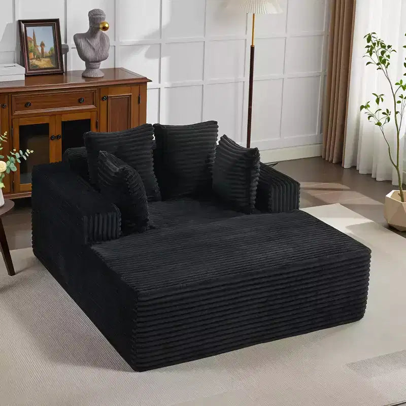 Chaise longue 61'', divano imbottito comodo e oversize extra-large con cuscini, divano per la lettura, divano cloud in morbida pelliccia sintetica