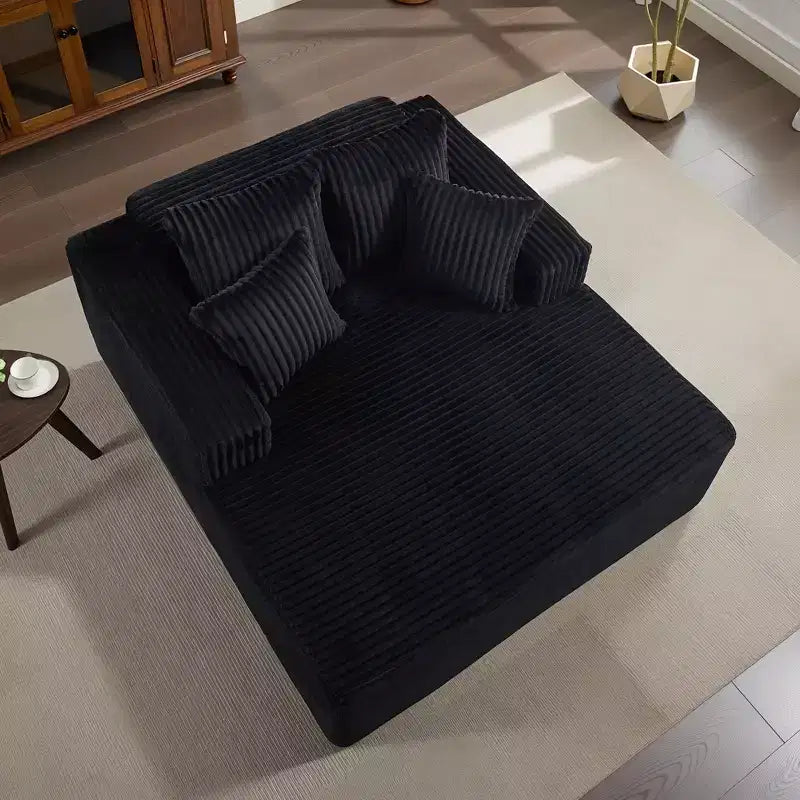 Chaise longue 61'', divano imbottito comodo e oversize extra-large con cuscini, divano per la lettura, divano cloud in morbida pelliccia sintetica