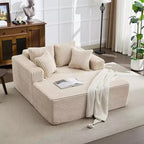 Chaise longue 61'', divano imbottito comodo e oversize extra-large con cuscini, divano per la lettura, divano cloud in morbida pelliccia sintetica
