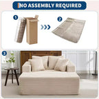 Chaise longue 61'', divano imbottito comodo e oversize extra-large con cuscini, divano per la lettura, divano cloud in morbida pelliccia sintetica