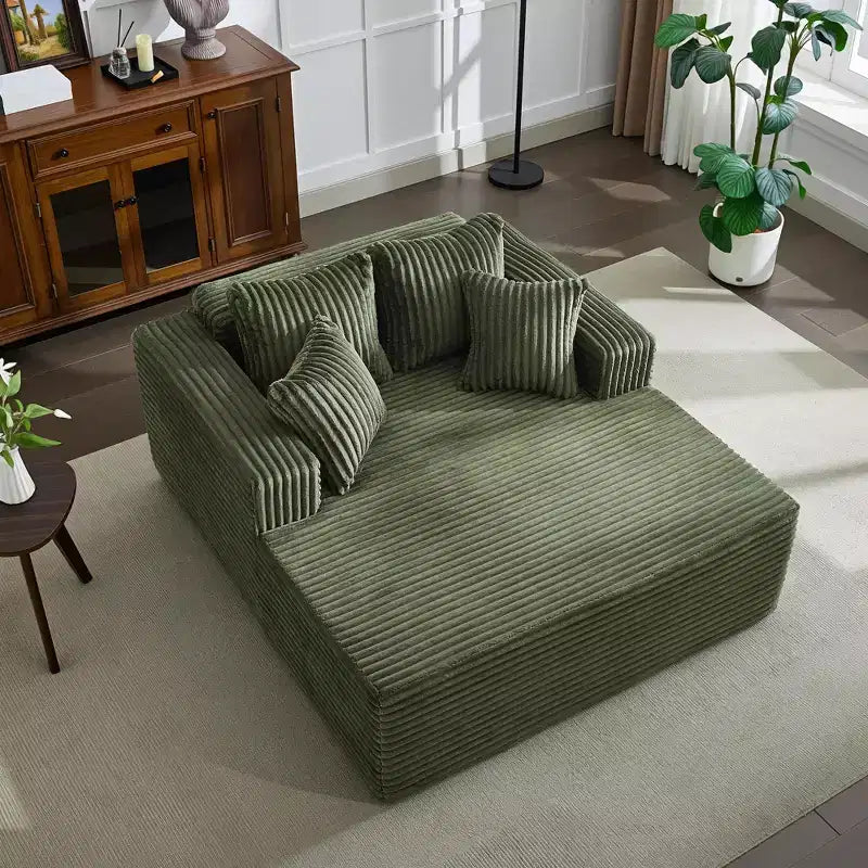 Chaise longue 61'', divano imbottito comodo e oversize extra-large con cuscini, divano per la lettura, divano cloud in morbida pelliccia sintetica