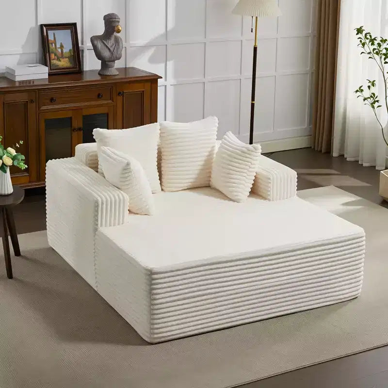 Chaise longue 61'', divano imbottito comodo e oversize extra-large con cuscini, divano per la lettura, divano cloud in morbida pelliccia sintetica