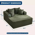 Chaise longue 61'', divano imbottito comodo e oversize extra-large con cuscini, divano per la lettura, divano cloud in morbida pelliccia sintetica