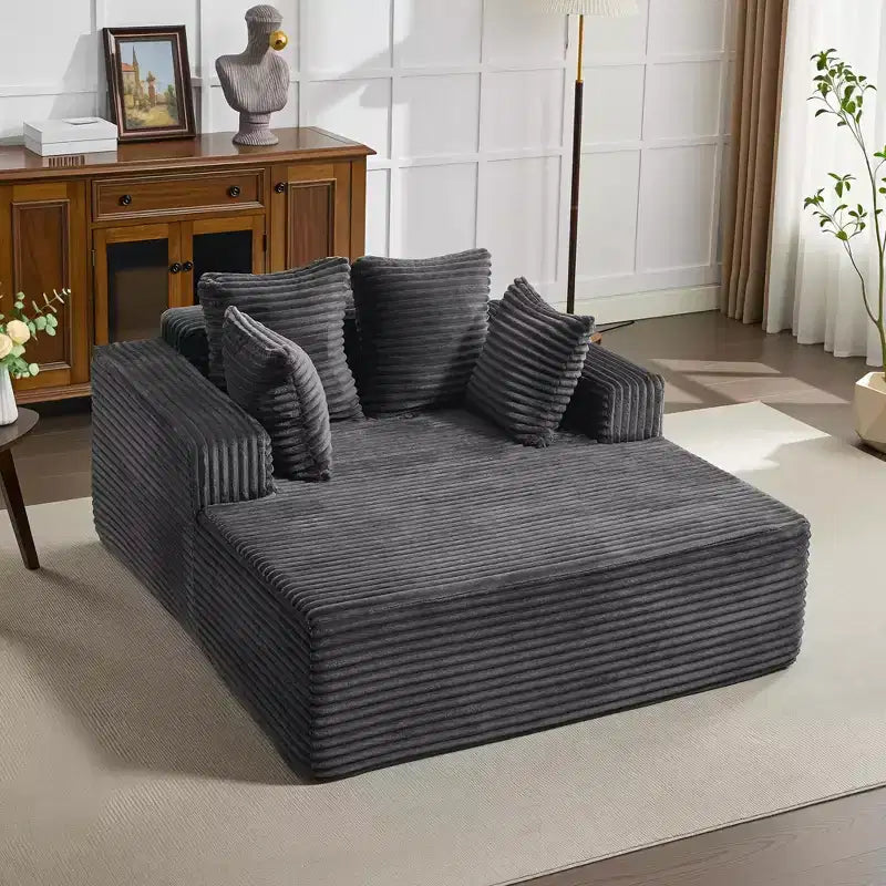 Chaise longue 61'', divano imbottito comodo e oversize extra-large con cuscini, divano per la lettura, divano cloud in morbida pelliccia sintetica