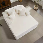 Chaise longue 61'', divano imbottito comodo e oversize extra-large con cuscini, divano per la lettura, divano cloud in morbida pelliccia sintetica