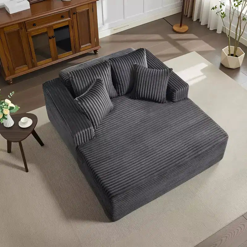 Chaise longue 61'', divano imbottito comodo e oversize extra-large con cuscini, divano per la lettura, divano cloud in morbida pelliccia sintetica