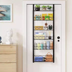 Dispensa a 6 ripiani da appendere alla porta, organizer da dispensa da appendere alla porta, scaffale da appendere per armadietto, ripiani organizer per spezie di grande capacità per la cucina