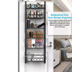 Dispensa a 6 ripiani da appendere alla porta, organizer da dispensa da appendere alla porta, scaffale da appendere per armadietto, ripiani organizer per spezie di grande capacità per la cucina