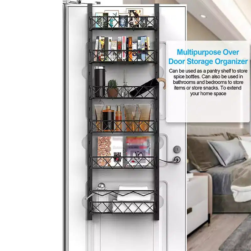 Dispensa a 6 ripiani da appendere alla porta, organizer da dispensa da appendere alla porta, scaffale da appendere per armadietto, ripiani organizer per spezie di grande capacità per la cucina