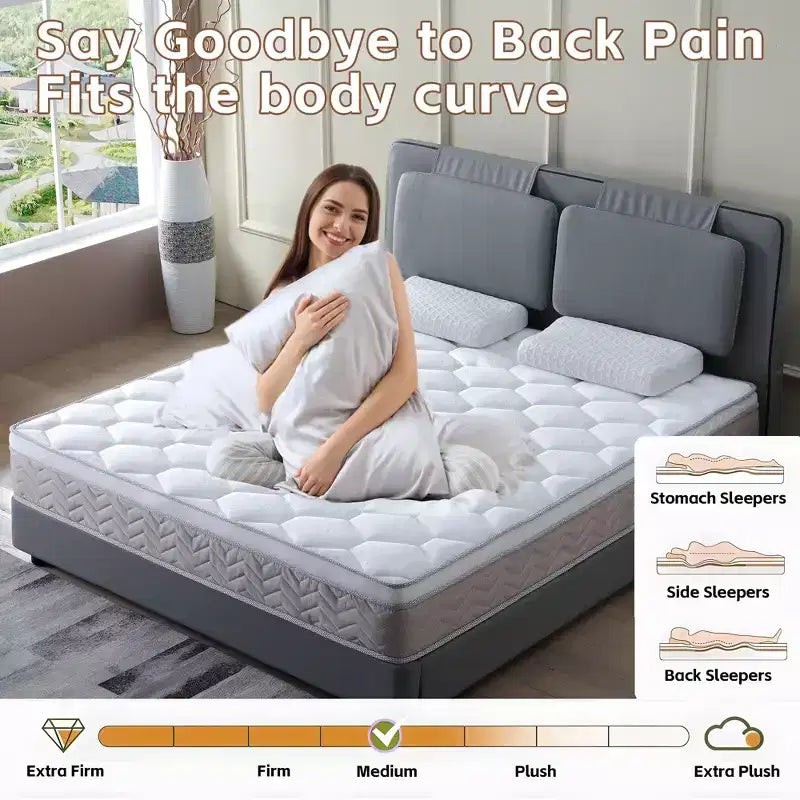 Okak Modern Materasso Ibrido da 12 Pollici Certificato CertiPUR-US con Memory Foam per un Sonno Confortevole, Materasso a Sensazione Media