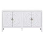 Hostack Madia Retrò con Scanalature Circolari, Maniglie Rotonde in Metallo per Ingresso, Sala da Pranzo e Soggiorno, Bianco
