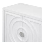 Hostack Madia Retrò con Scanalature Circolari, Maniglie Rotonde in Metallo per Ingresso, Sala da Pranzo e Soggiorno, Bianco