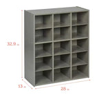 Mobile a 15 Scomparti ECR4Kids Streamline e 15 Contenitori con Apertura Frontale, 5x3, Mobili per Bambini