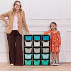 Mobile a 15 Scomparti ECR4Kids Streamline e 15 Contenitori con Apertura Frontale, 5x3, Mobili per Bambini