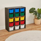 Mobile a 15 Scomparti ECR4Kids Streamline e 15 Contenitori con Apertura Frontale, 5x3, Mobili per Bambini
