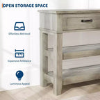 Tavolino da ingresso GustoWave, Tavolo consolle con 2 cassetti portaoggetti, Tavolo da divano in legno rustico a 3 livelli, Tavoli da corridoio, Grigio rustico