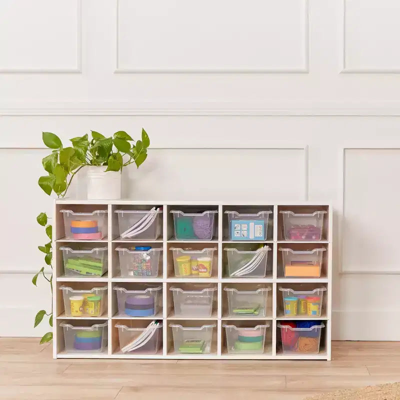 Armadietto a 20 scomparti ECR4Kids Streamline con 20 contenitori frontali a incavo, 4x5, mobili per bambini
