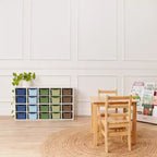 Armadietto a 20 scomparti ECR4Kids Streamline con 20 contenitori frontali a incavo, 4x5, mobili per bambini