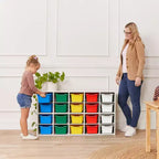 Armadietto a 20 scomparti ECR4Kids Streamline con 20 contenitori frontali a incavo, 4x5, mobili per bambini