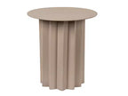 Storied Home Pleated Metal Side Table, Beige