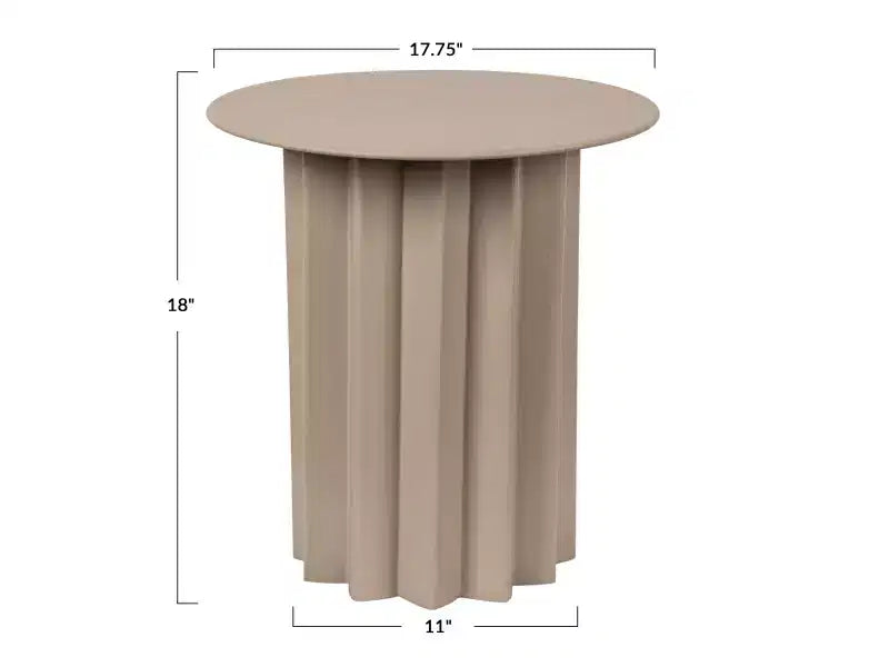 Tavolino Storied Home in metallo plissettato, beige