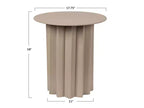 Tavolino Storied Home in metallo plissettato, beige