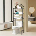 Mensola da bagno, scaffale da bagno sopra il WC a 3 ripiani - Scaffale organizer in metallo resistente per appartamenti di piccole dimensioni, salvaspazio sopra il WC
