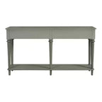 Luxystar Tavolino Consolle Retrò con 4 Cassetti, Ripiano Aperto per Ingresso e Salotto, Finitura Grigio Lavato