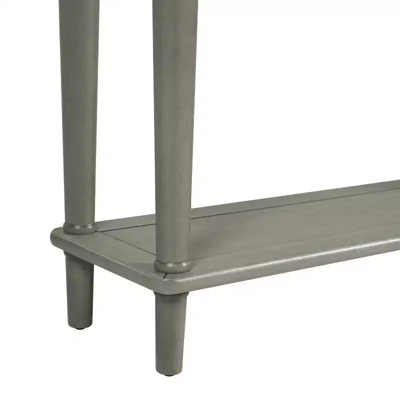 Luxystar Tavolino Consolle Retrò con 4 Cassetti, Ripiano Aperto per Ingresso e Salotto, Finitura Grigio Lavato