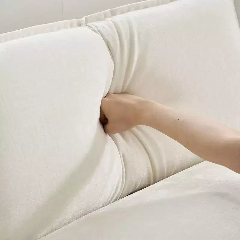 Karl Home | Divano in ciniglia blu da 216 cm con braccioli Pillow Top, cuscino a doppio strato e pouf