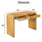 Consolle Royal Hampton | Top da 43 pollici | Realizzata a mano in legno naturale di acacia | Doppio cassetto contenitore