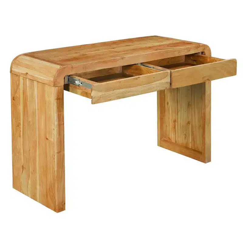 Consolle Royal Hampton | Top da 43 pollici | Realizzata a mano in legno naturale di acacia | Doppio cassetto contenitore